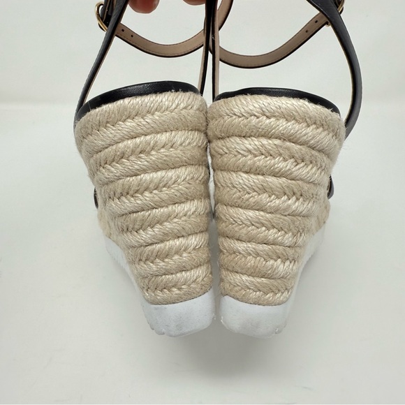 New Stuart Weitzman Catlina Espadrille Wedge Sandal Black Sz 9.5 - Picture 6 of 13